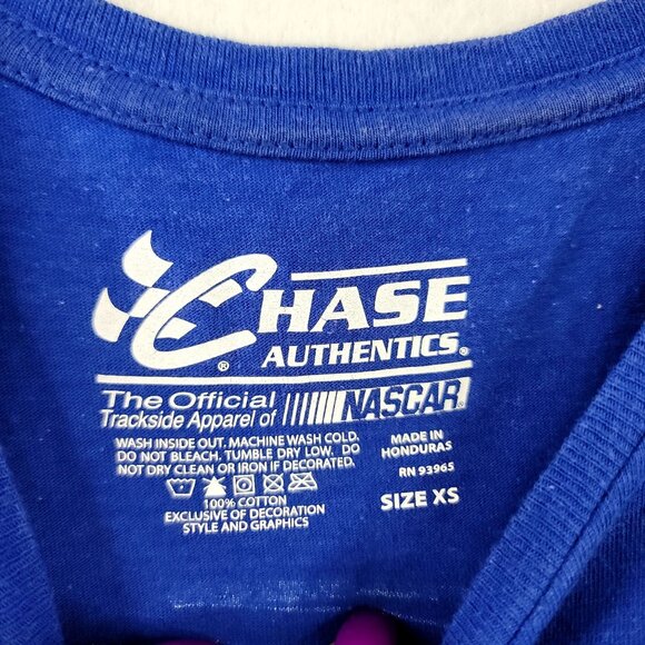 Dale Jr Superman NASCAR Graphic Tee XS Chase Authentic Blue National Guard Women - Picture 5 of 8